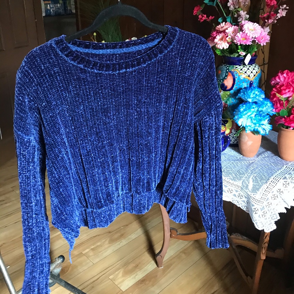 Fuzzy Blue Long sleeve/ sweater